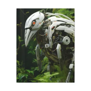 White Mechanical Bird Robot Canvas Print