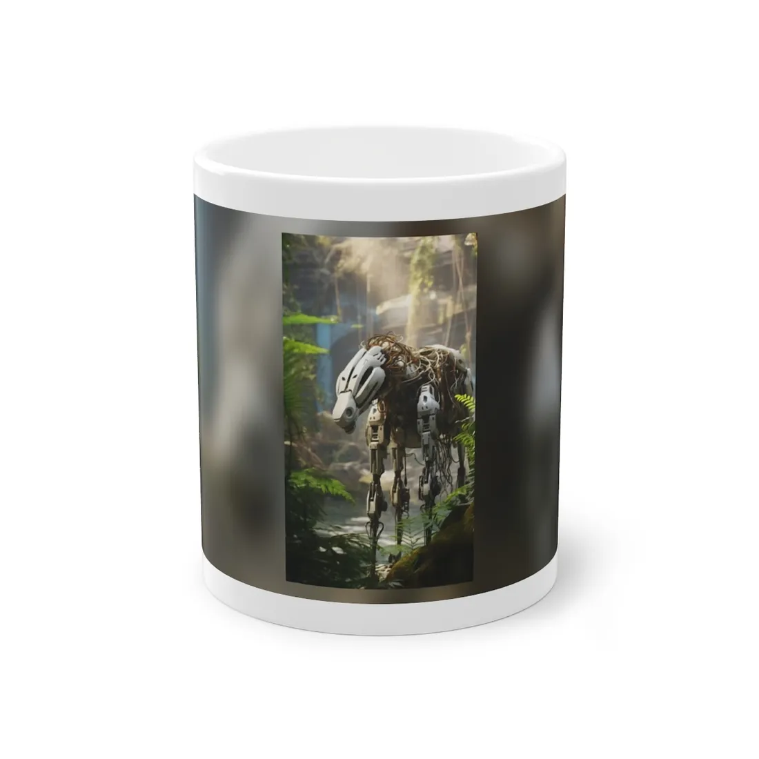 Robotic Wildlife Sanctuary: Harmony of Nature and AI Digital Art - Mug