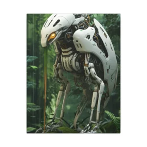 White Bird Robot Creature Canvas Print
