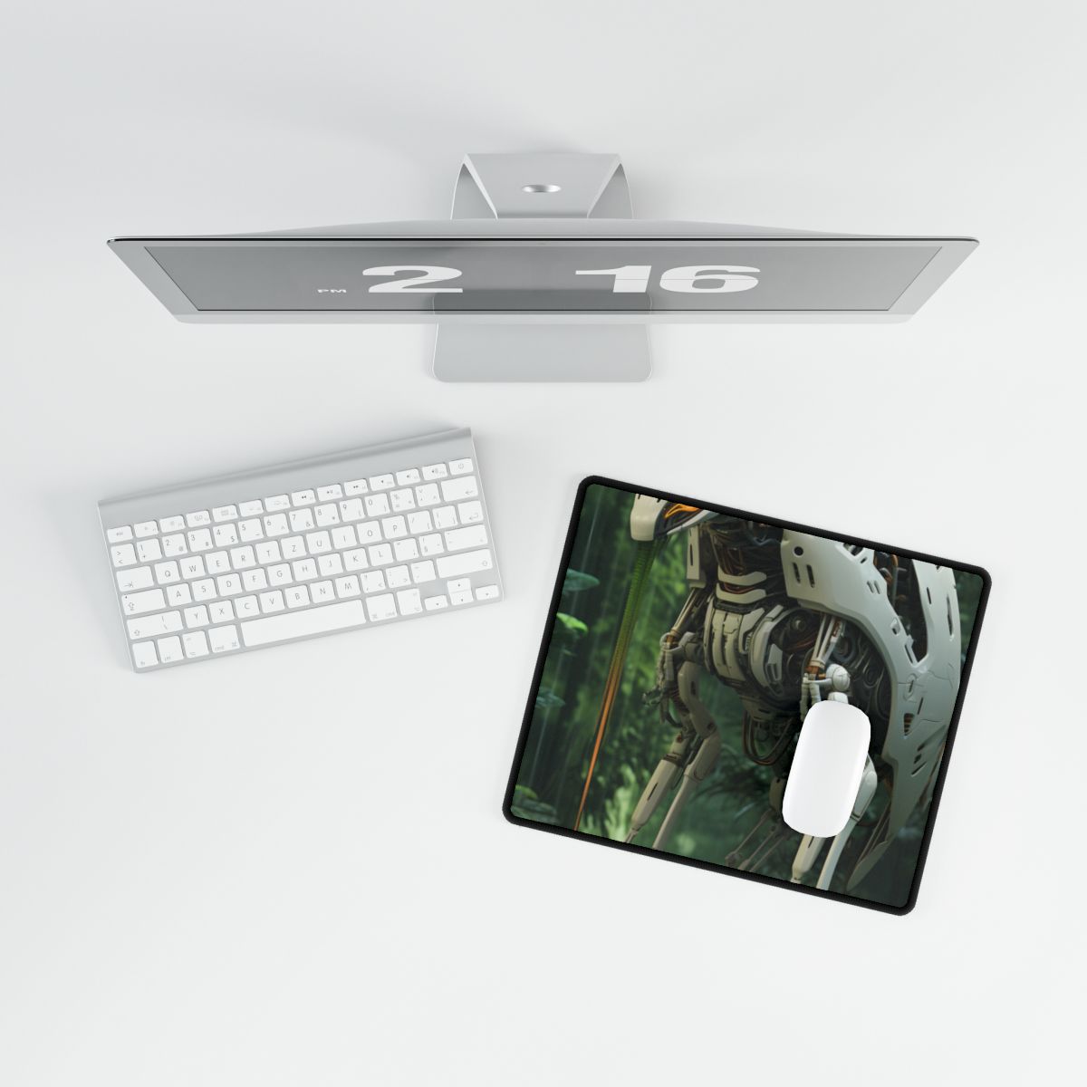 Robotic Wildlife Sanctuary: Six-Legged Creature Oasis - Desk Mat