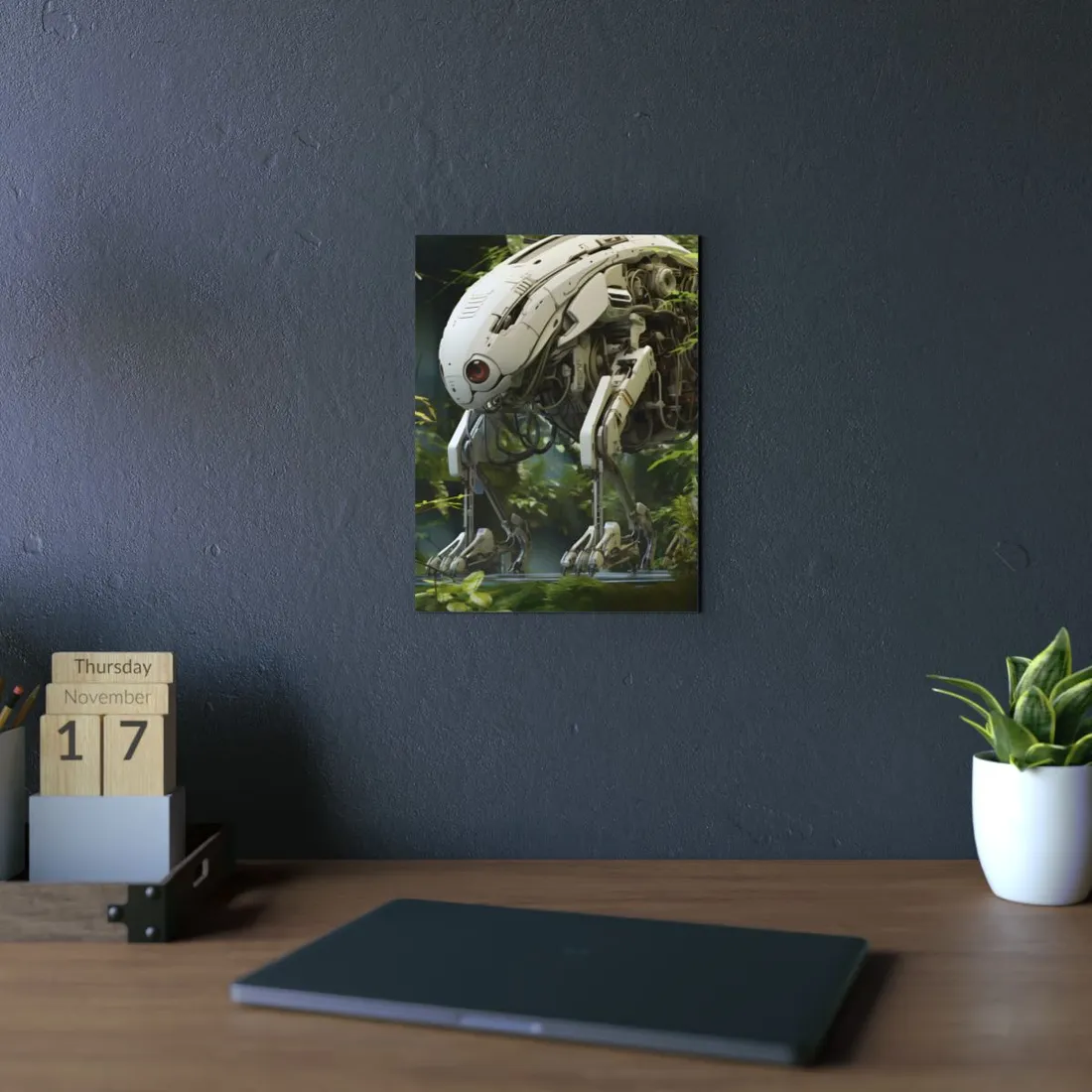 Robotics for Wildlife Sanctuary: AI-Operated Haven - Metal Poster