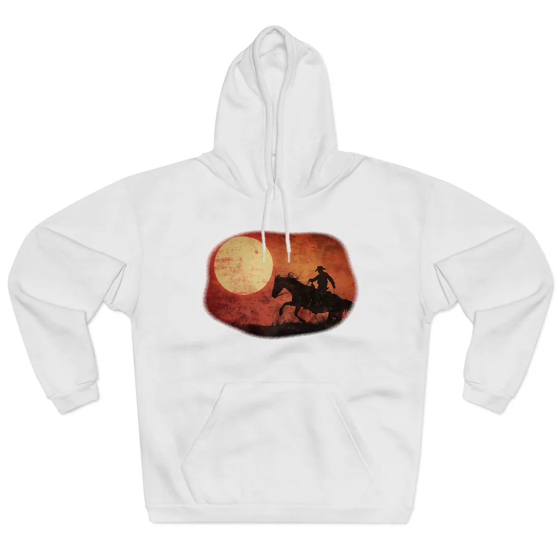 Rodeo Cowboy in Action: Vintage Bronco Ride - Hoodie (White)