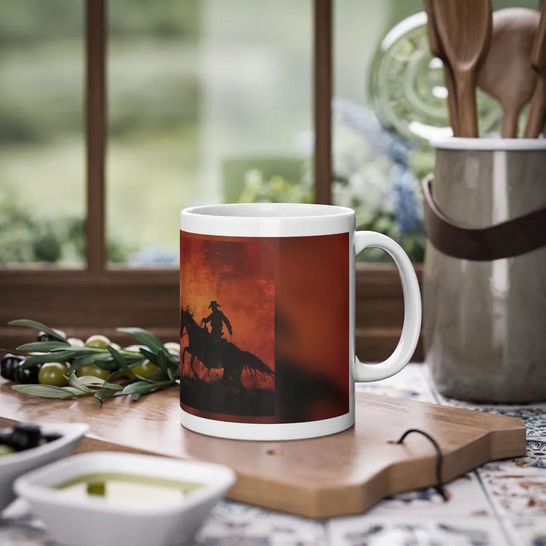 Rodeo Cowboy in Action: Vintage Bronco Ride - Mug