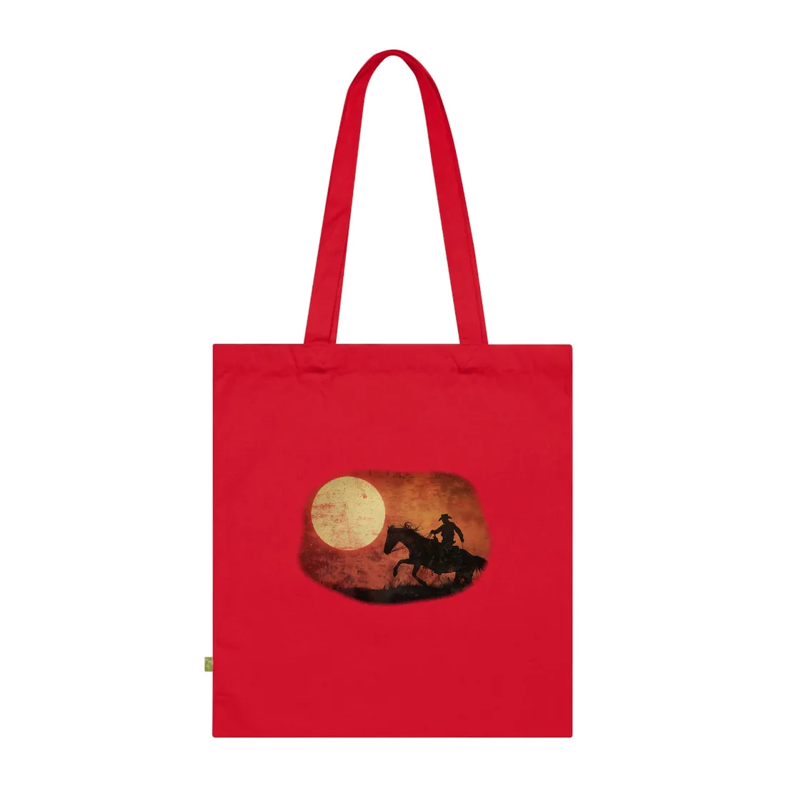 Rodeo Cowboy in Action: Vintage Bronco Ride - Tote Bag (Classic Red)