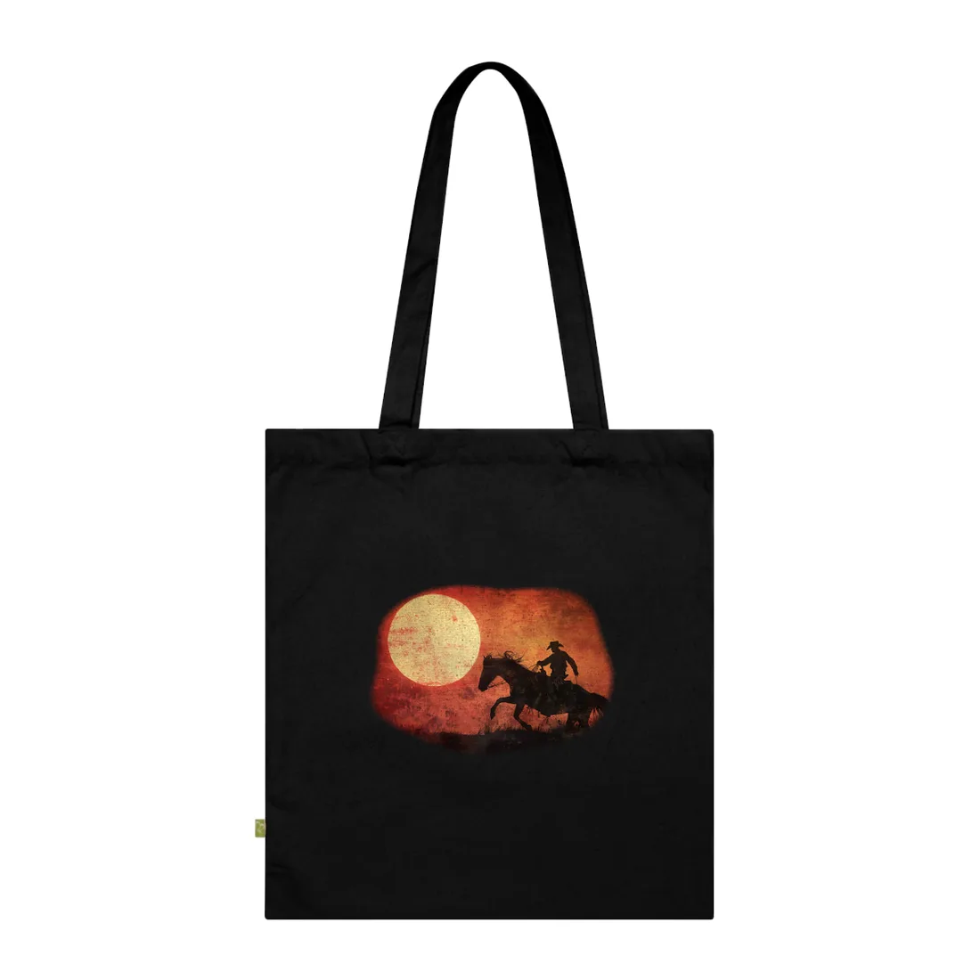 Rodeo Cowboy in Action: Vintage Bronco Ride - Tote Bag (Black)