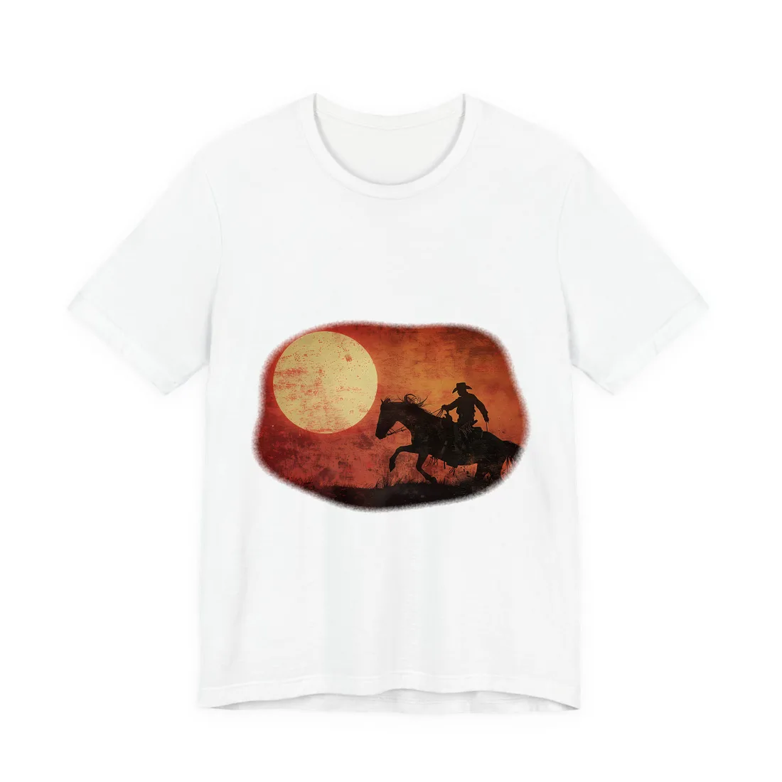 Rodeo Cowboy in Action: Vintage Bronco Ride - T-Shirt (White)