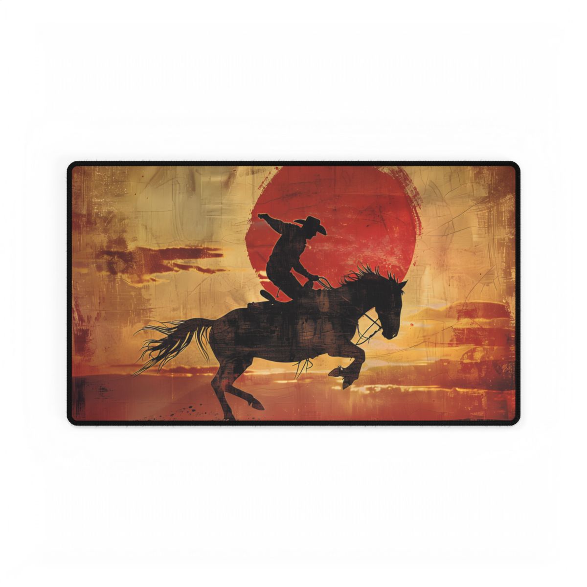 Rodeo Cowboy: Riding a Bucking Bronco - Desk Mat