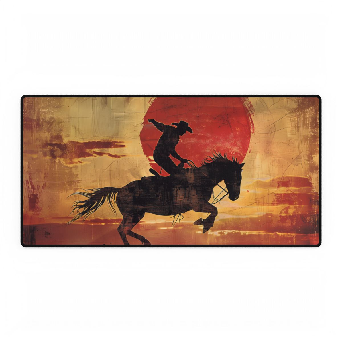 Rodeo Cowboy: Riding a Bucking Bronco - Desk Mat
