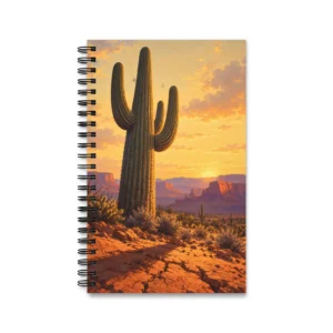 Saguaro Cactus at Sunset Spiral Notebook