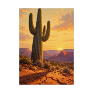 Saguaro Cactus at Sunset Poster