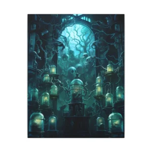 Glowing Glass Jar Laboratory Canvas Print