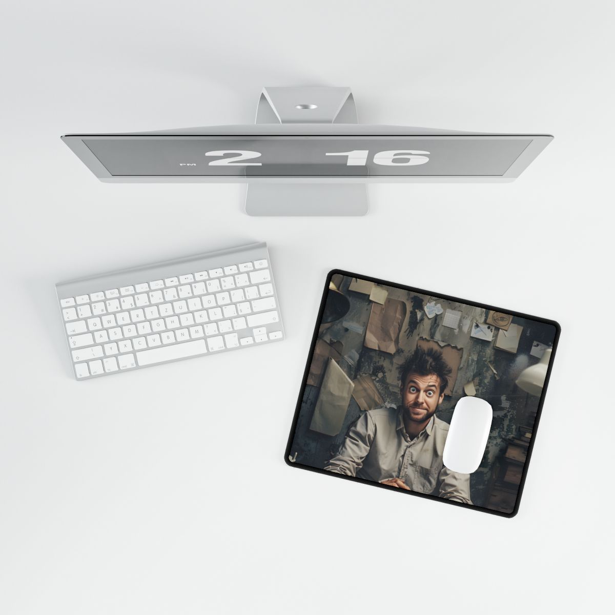 Self-Portrait in Reflection: Everyday Life Moment - Desk Mat