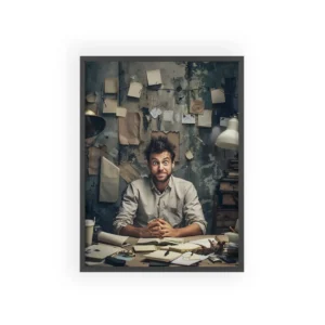 Overwhelmed Creative Desk Framed Poster