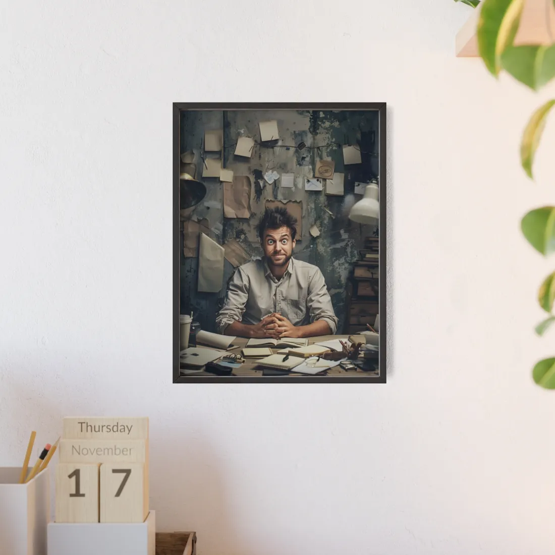 Self-Portrait in Reflection: Everyday Life Moment - Framed Poster