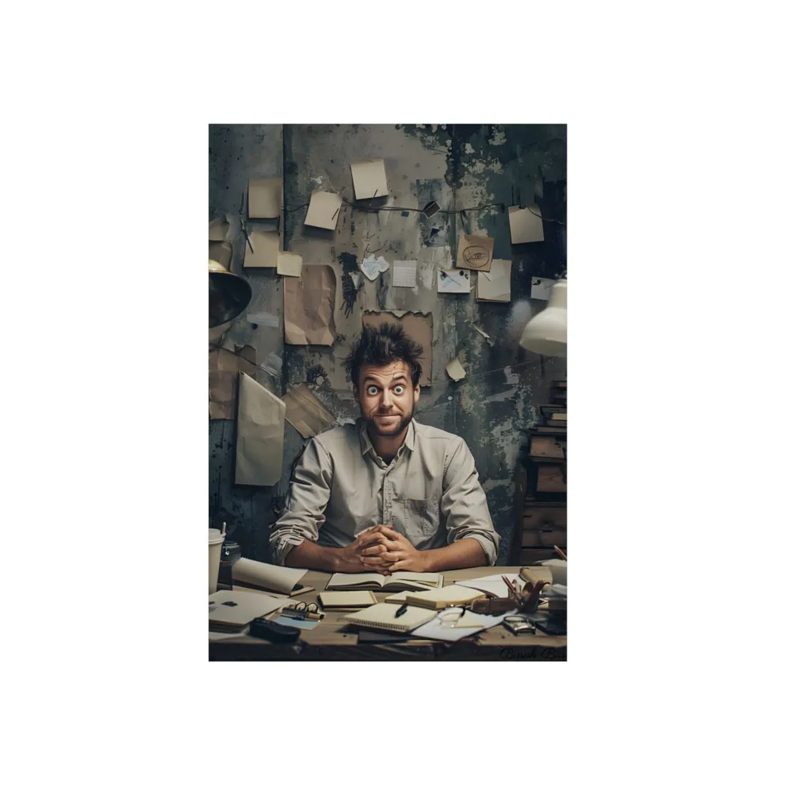 Self-Portrait in Reflection: Everyday Life Moment - Metal Poster