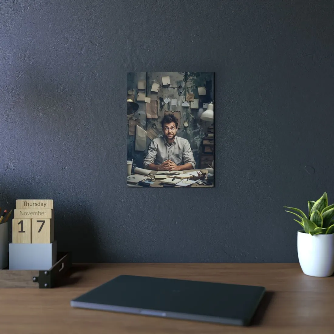 Self-Portrait in Reflection: Everyday Life Moment - Metal Poster