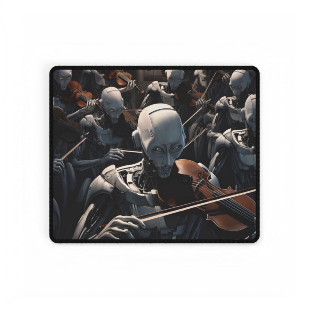Sentient Robot Symphony: A Robot Orchestra - Desk Mat