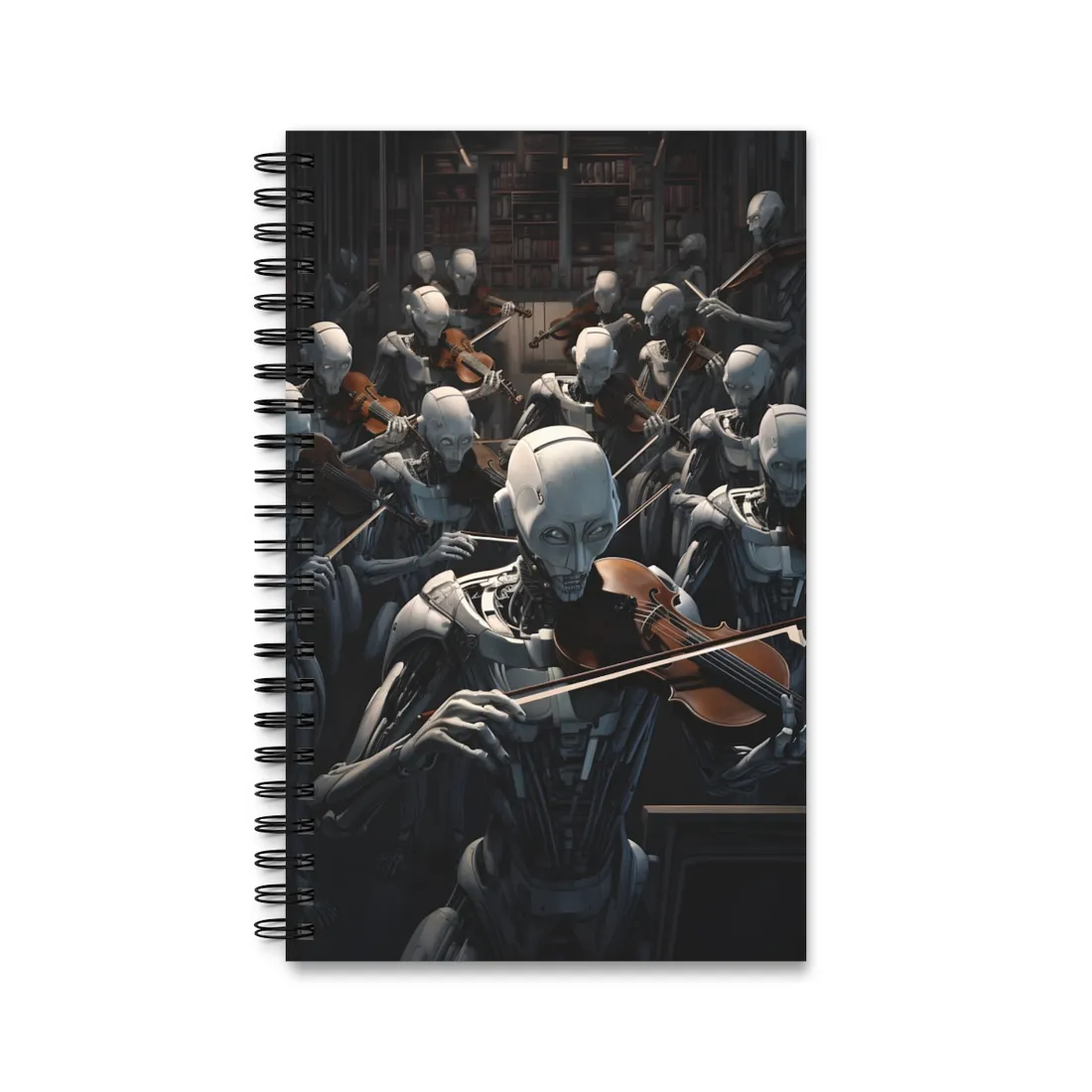 Sentient Robot Symphony: A Robot Orchestra - Spiral Notebook