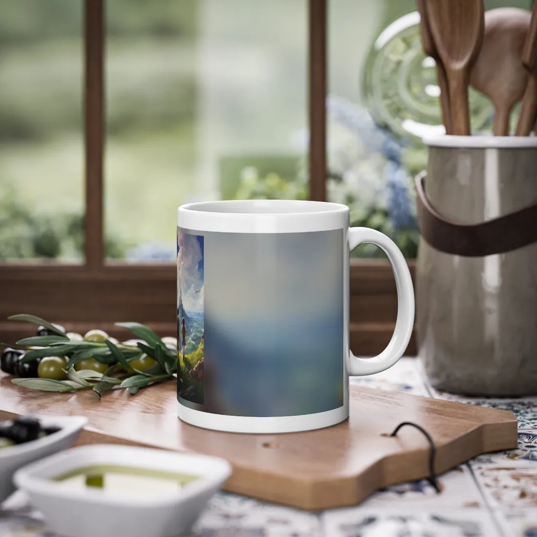 Serene Childhood Moment: A Girl and Boy in Nature - Mug