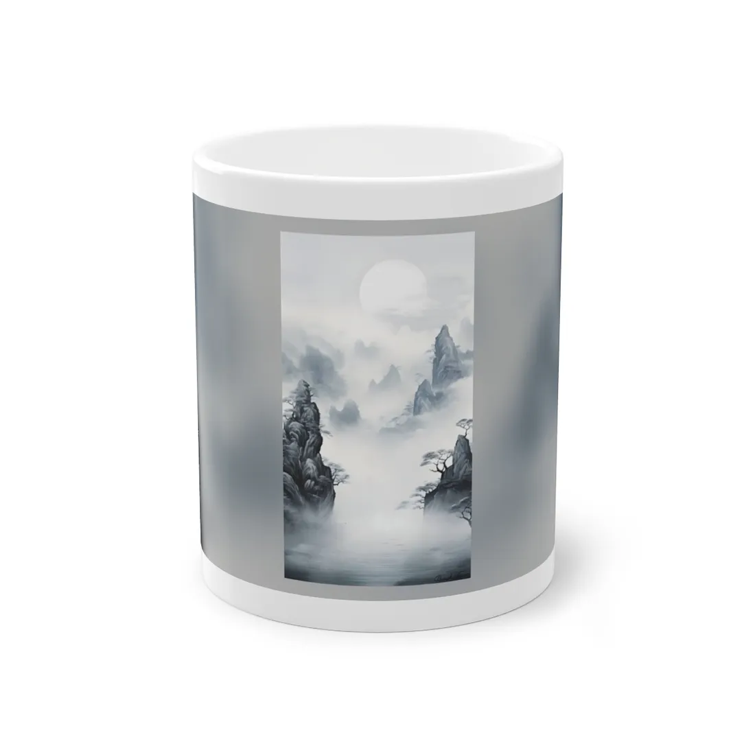 Serene Chinese Ink Landscape: Mirrored Lakes - Mug