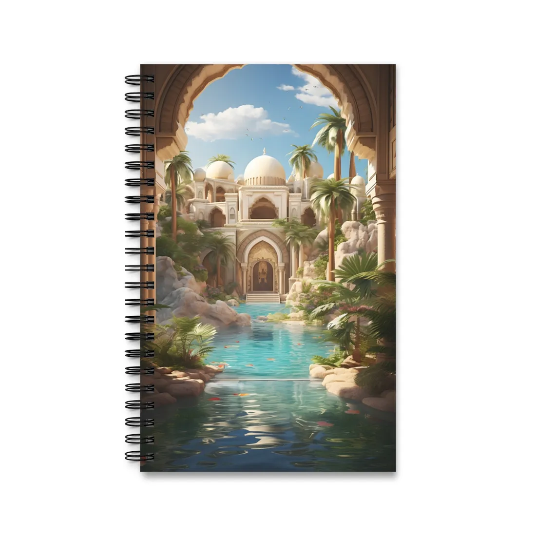 Serene Desert Oasis: Arabian Nights-Inspired - Spiral Notebook