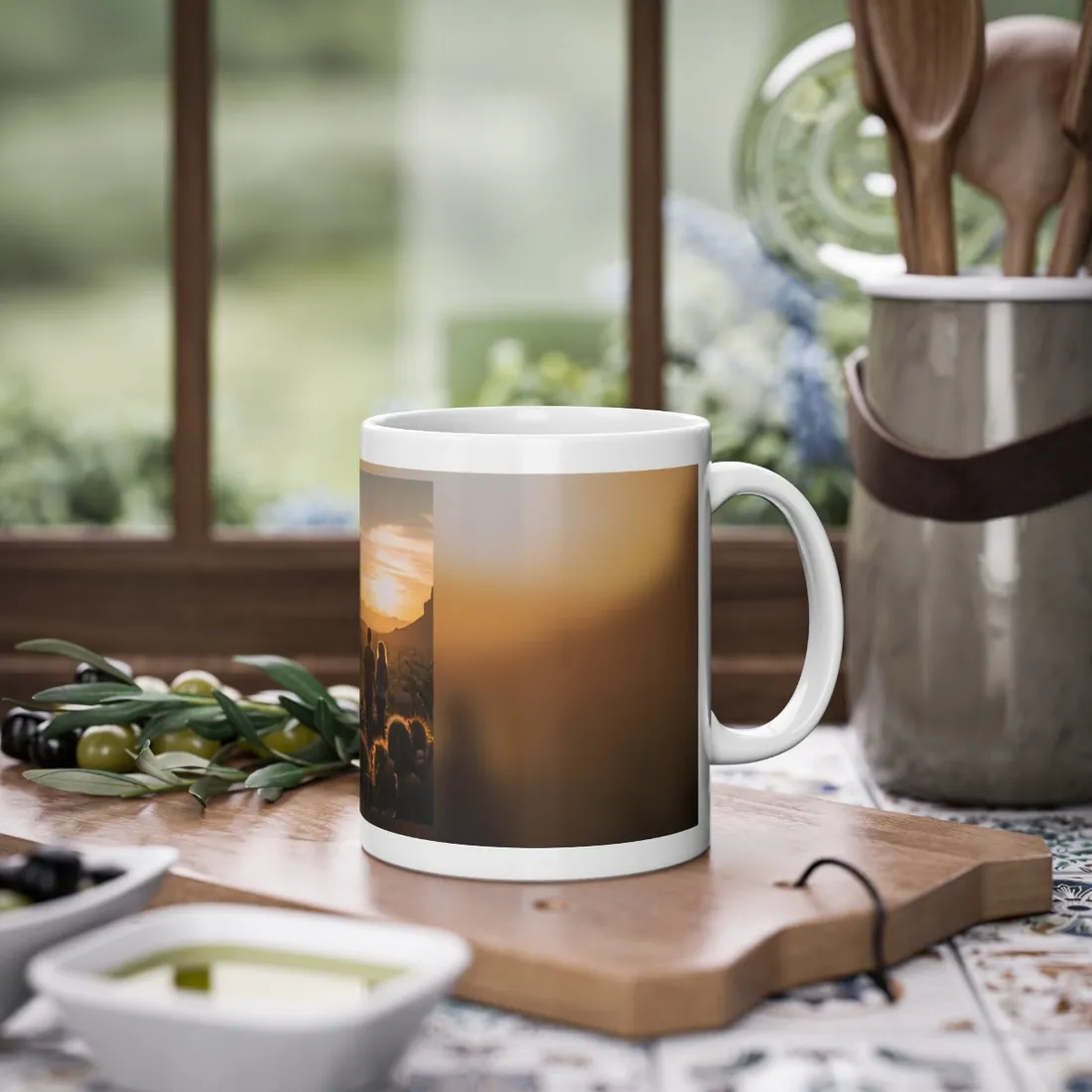 Serene Desert Sunset: Intimate Connection Digital Art - Mug