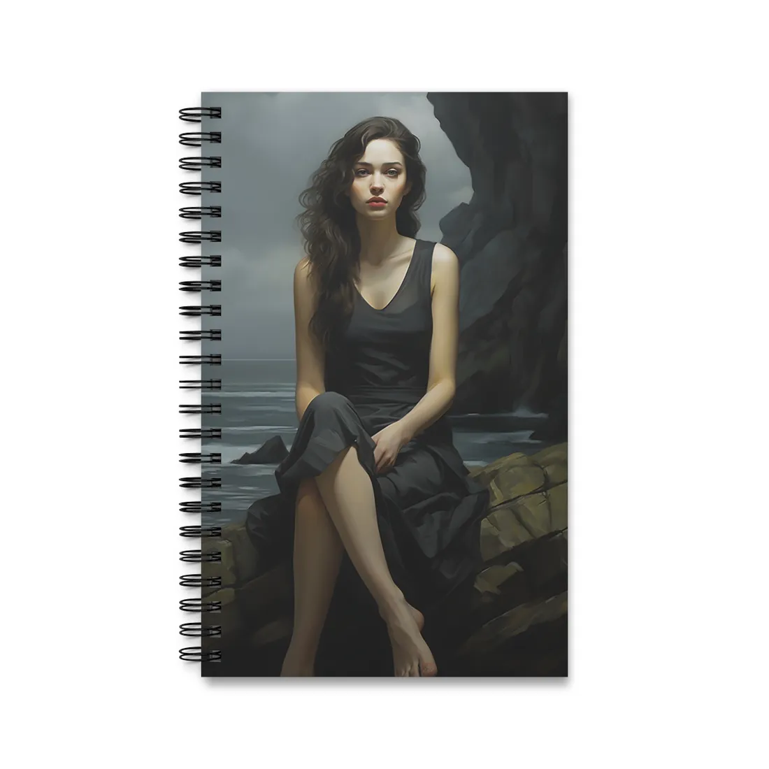 Serene Face with Glasses: Neutral Expression Art - Spiral Notebook
