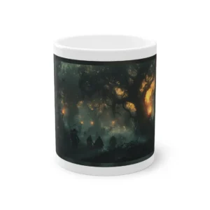 Armored Warriors in Misty Forest Mug