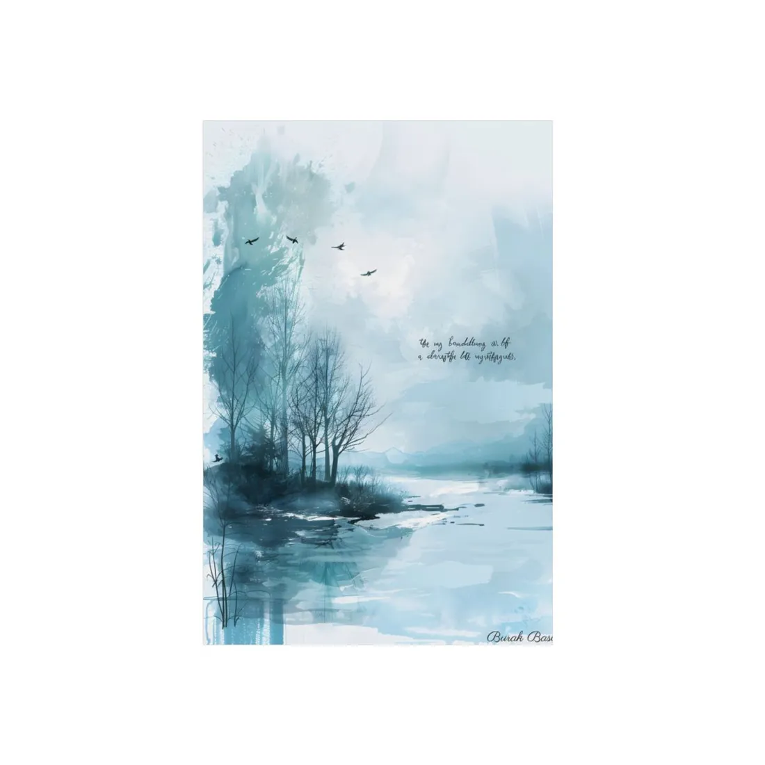 Serene Landscape: A Peaceful Nature Scene with Inspirational Quote - Metal Poster