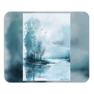 Misty Lake with Bare Trees Mouse Pad