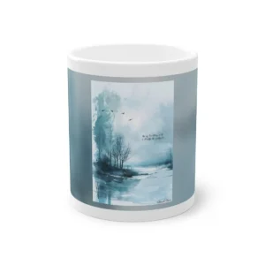 Misty Lake with Bare Trees Mug