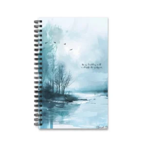 Misty Lake with Bare Trees Spiral Notebook