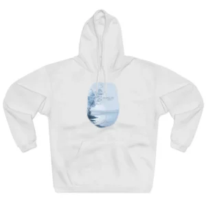 Blue Misty Lake Landscape Hoodie