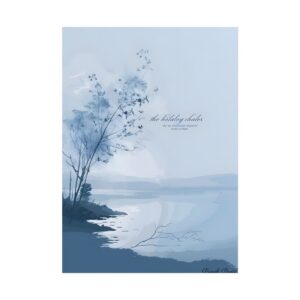 Blue Misty Lake Landscape Poster