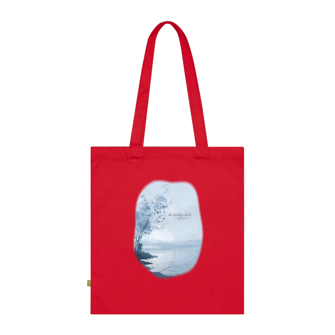 Serene Landscape: Inspirational Quote Art - Tote Bag (Classic Red)