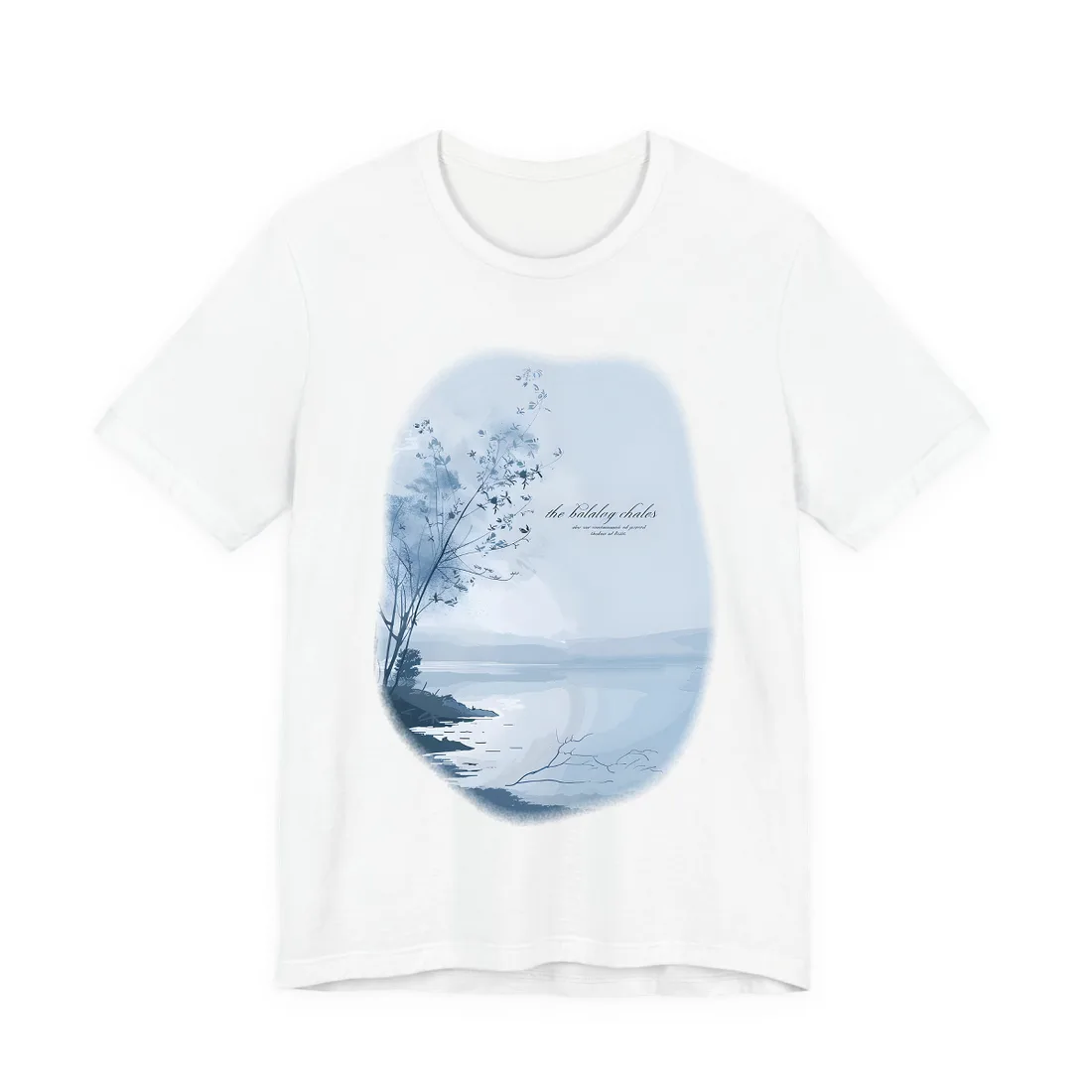Serene Landscape: Inspirational Quote Art - T-Shirt (White)
