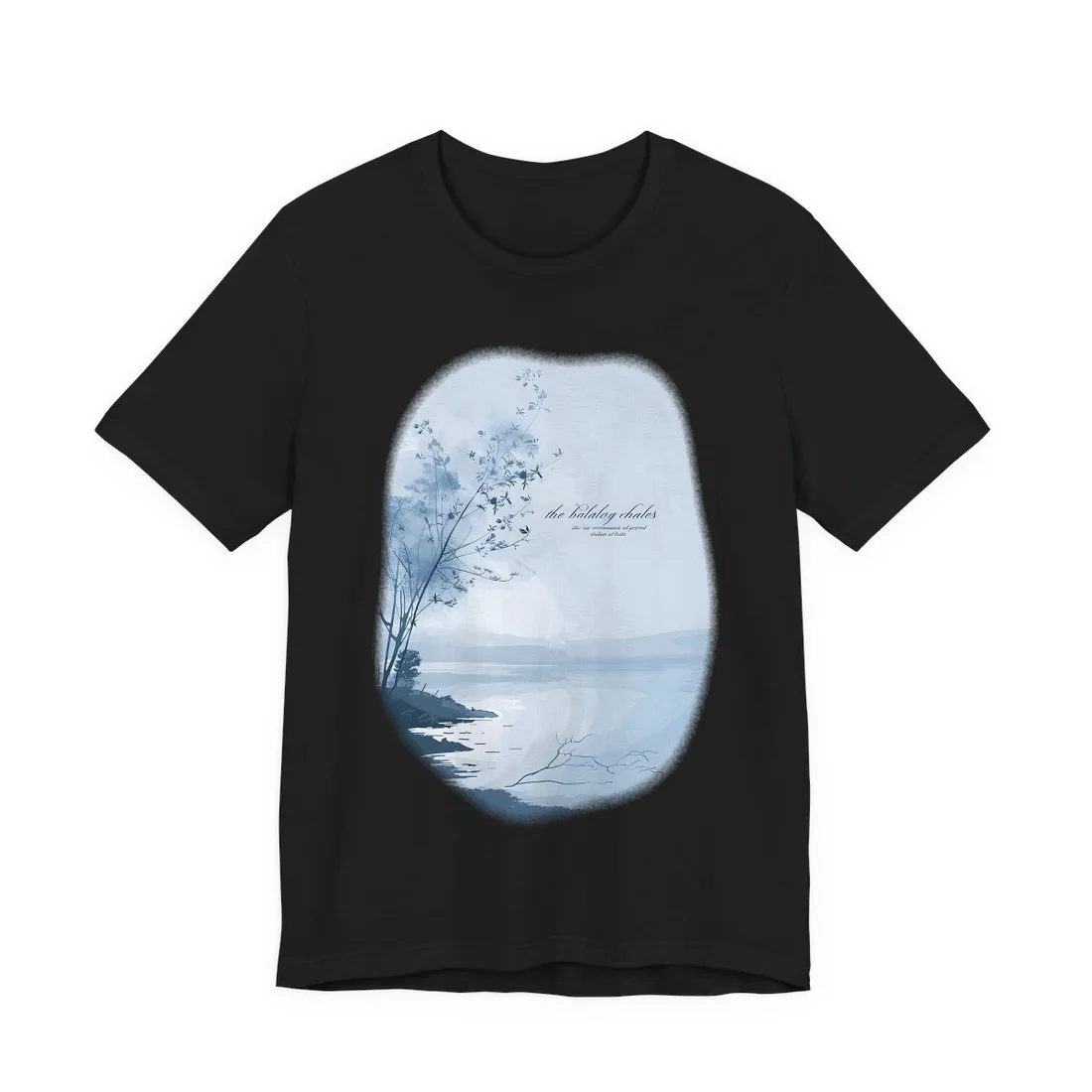 Serene Landscape: Inspirational Quote Art - T-Shirt (Black)