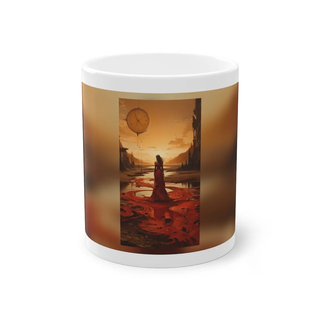 Serene Landscape: Peaceful Water Scene with Green Trees - Mug