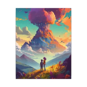 Figures on a Flower Hill Canvas Print
