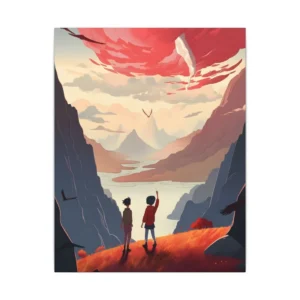 Two Children Overlooking a Valley Canvas Print