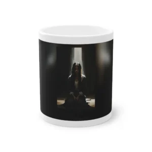 Seated Woman in Dark Room Mug