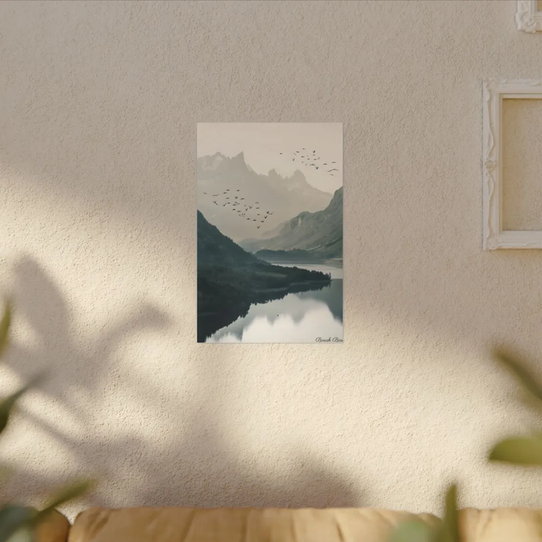 Serene Mountain Lake: A Peaceful Nature - Canvas