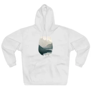 Mountain Lake with Flying Birds Hoodie