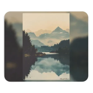 Misty Mountain Lake Landscape Mouse Pad