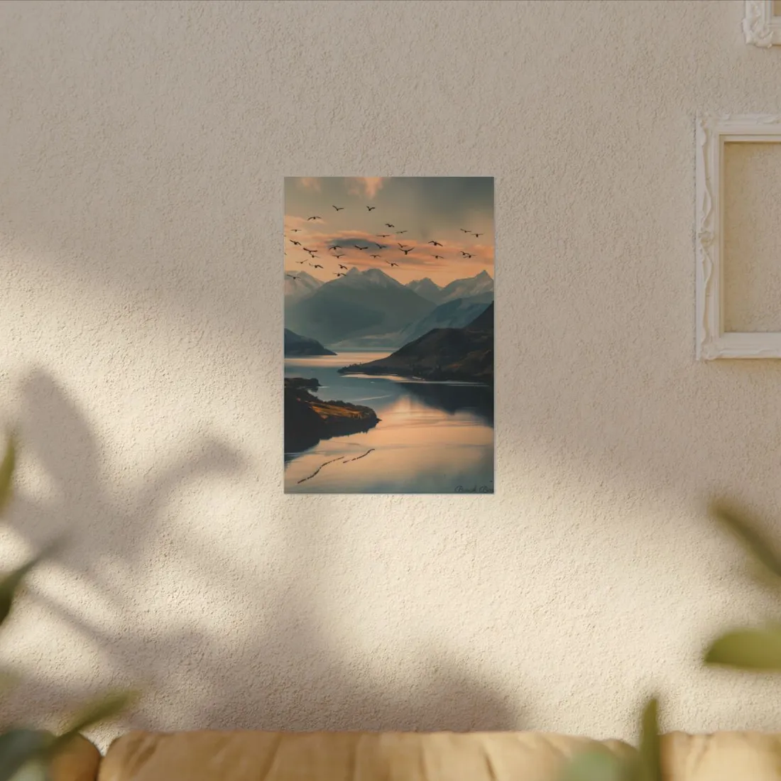 Serene Mountain Lake: Tranquil Natural Beauty - Canvas