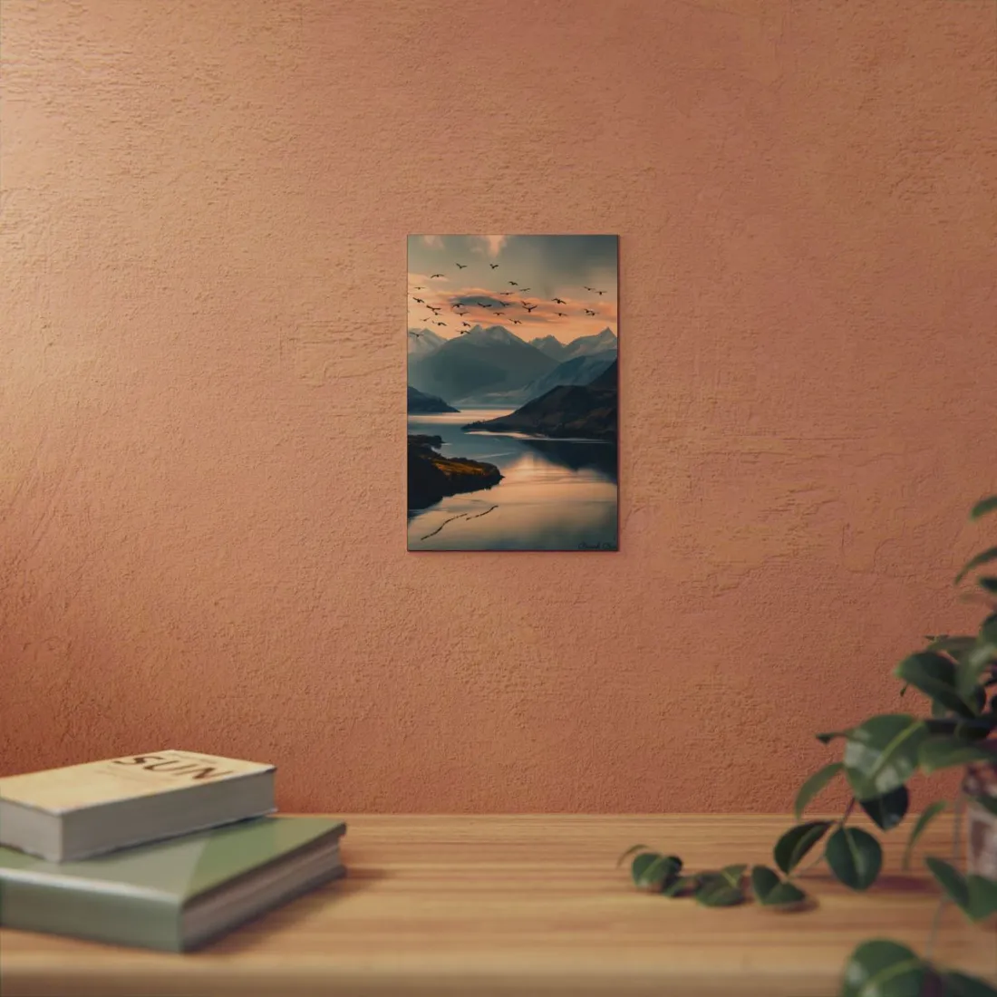 Serene Mountain Lake: Tranquil Natural Beauty - Metal Poster
