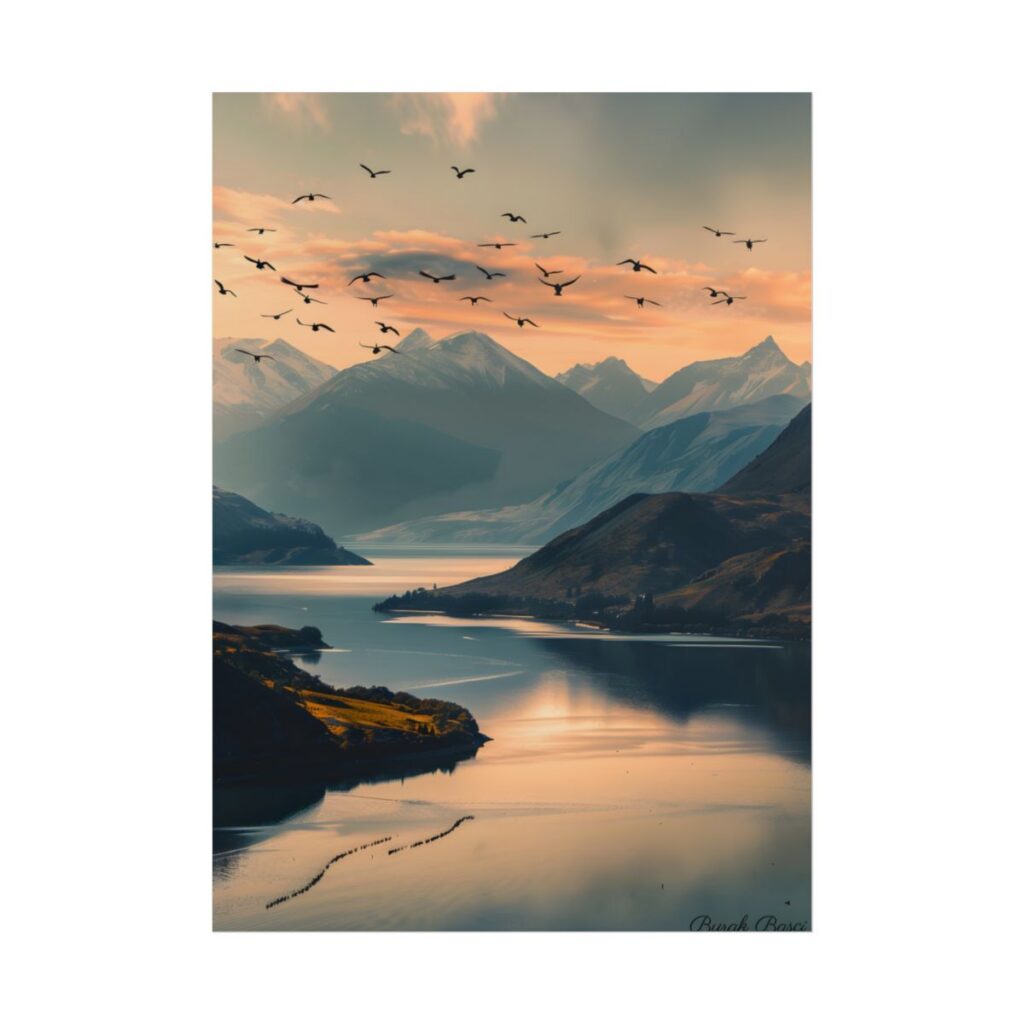 Serene Mountain Lake: Tranquil Natural Beauty - Poster