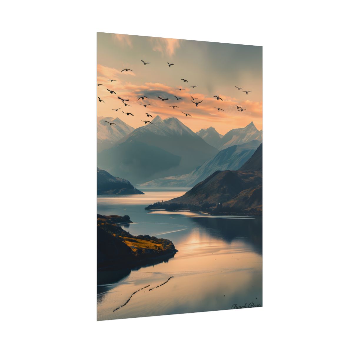 Serene Mountain Lake: Tranquil Natural Beauty - Poster