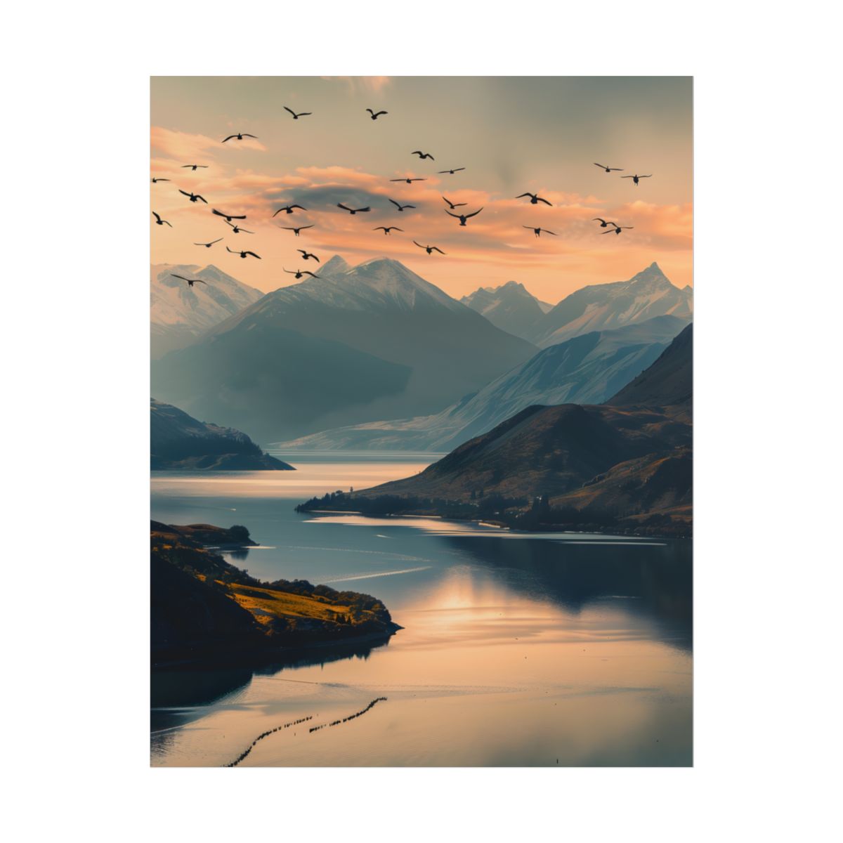 Serene Mountain Lake: Tranquil Natural Beauty - Poster