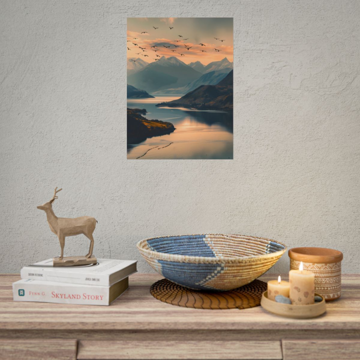 Serene Mountain Lake: Tranquil Natural Beauty - Poster